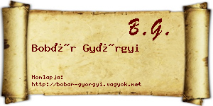 Bobár Györgyi névjegykártya